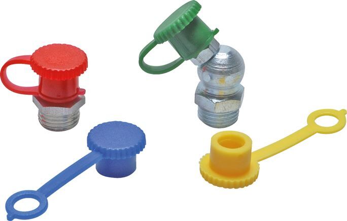 Tappo di protezione in plastica per ingrassatori conici, rosso