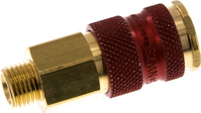Douille d'accouplement (NW7.2) G 1/4"(AG), rouge, octogone SW12