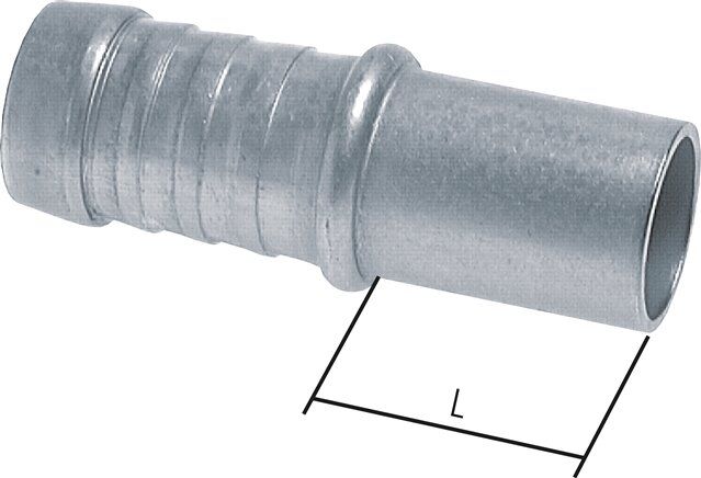 Schlauchnippel Rohr 22, Schl. 21 - 22mm, Stahl verzinkt
