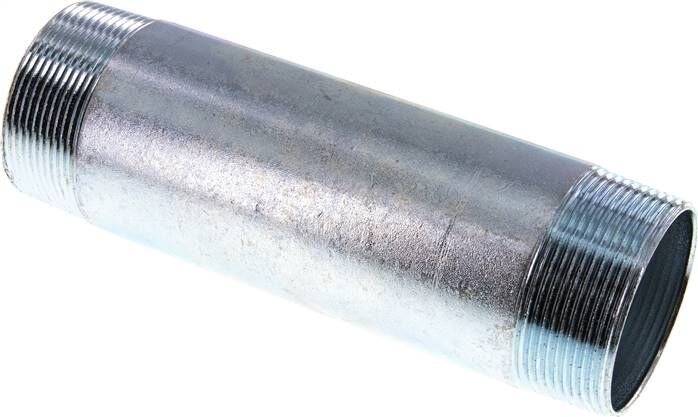 Nipplo doppio per tubi R 2"-180mm, tubo in acciaio ST 37 zincato