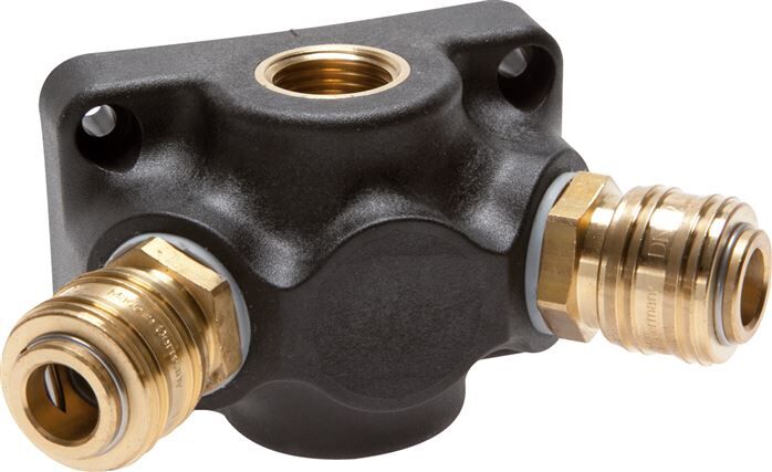 Cassetta a muro con G 1/2" (IT) e 2 attacchi rapidi standard NW7.2