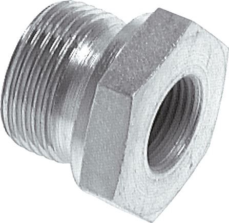 Hydraulik-Reduzierung G 1-1/4"(AG)-G 1"(IG), Stahl verzinkt, Elastomerdichtung