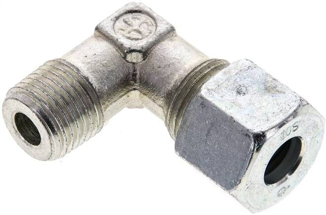 Giunto a vite con anello di taglio angolare. M 16x1,5 (conico)-10 S (M18x1,5), acciaio zincato