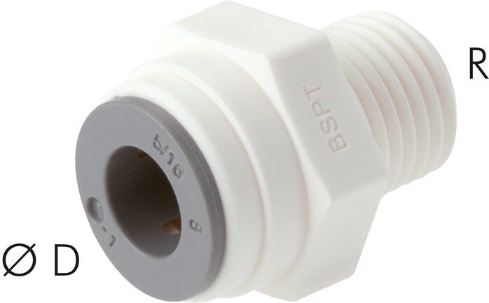 Connettore push-in diritto NPT 1/8"-5/16" (7,94 mm), IQS-LE (guarnizione EPDM)
