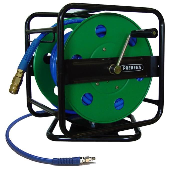 Avvolgitubo per aria compressa Prebena da 30 m, 8 x 12 mm, robusto e girevole + pistola di soffiaggio 