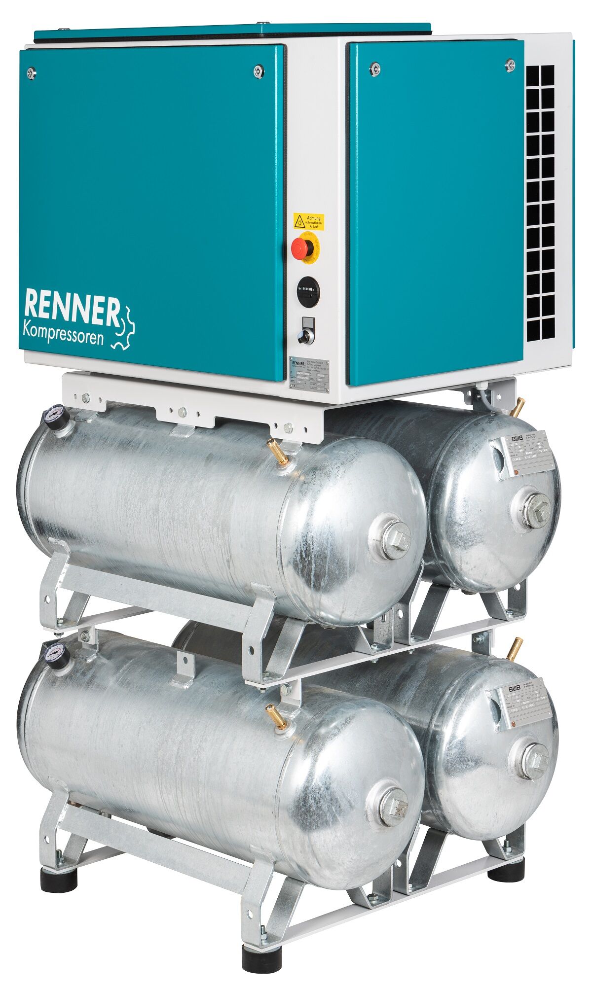 RENNER RIKO 960/4x90 S Industrie-Kolbenkompressor 10 bar - Kesselanlage verzinkt , zulassungsfrei!