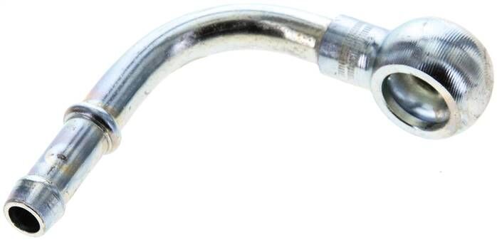 90°-Schlauchnippel 12mm Ring, 7 - 8mm, Stahl verzinkt