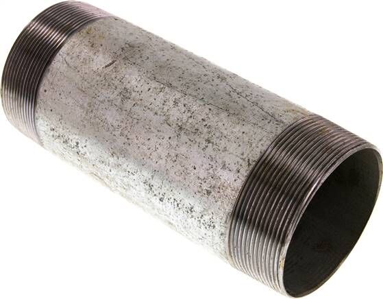 Nipplo doppio per tubi R 3"-200mm, tubo in acciaio ST 37 zincato
