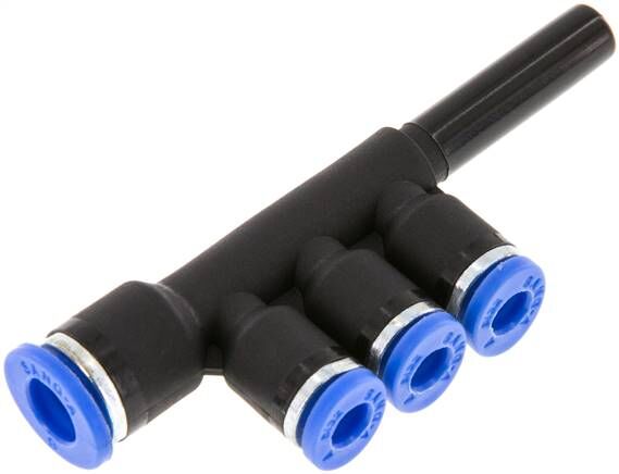 Connecteur multiplevert. 6mm-4mm, standard IQS, connecteur3 sorties