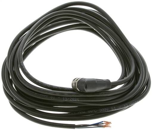 Kabel mit M12-Kupplung, 5 m, abgewinkelt, 5 lose Kabelenden (Pin 1 bis 5)