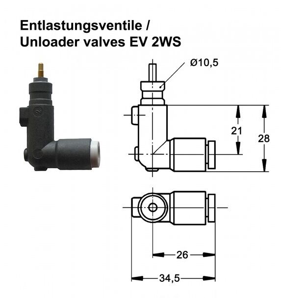 Valvola di sicurezza EV 2WS per pressostato Condor 200710