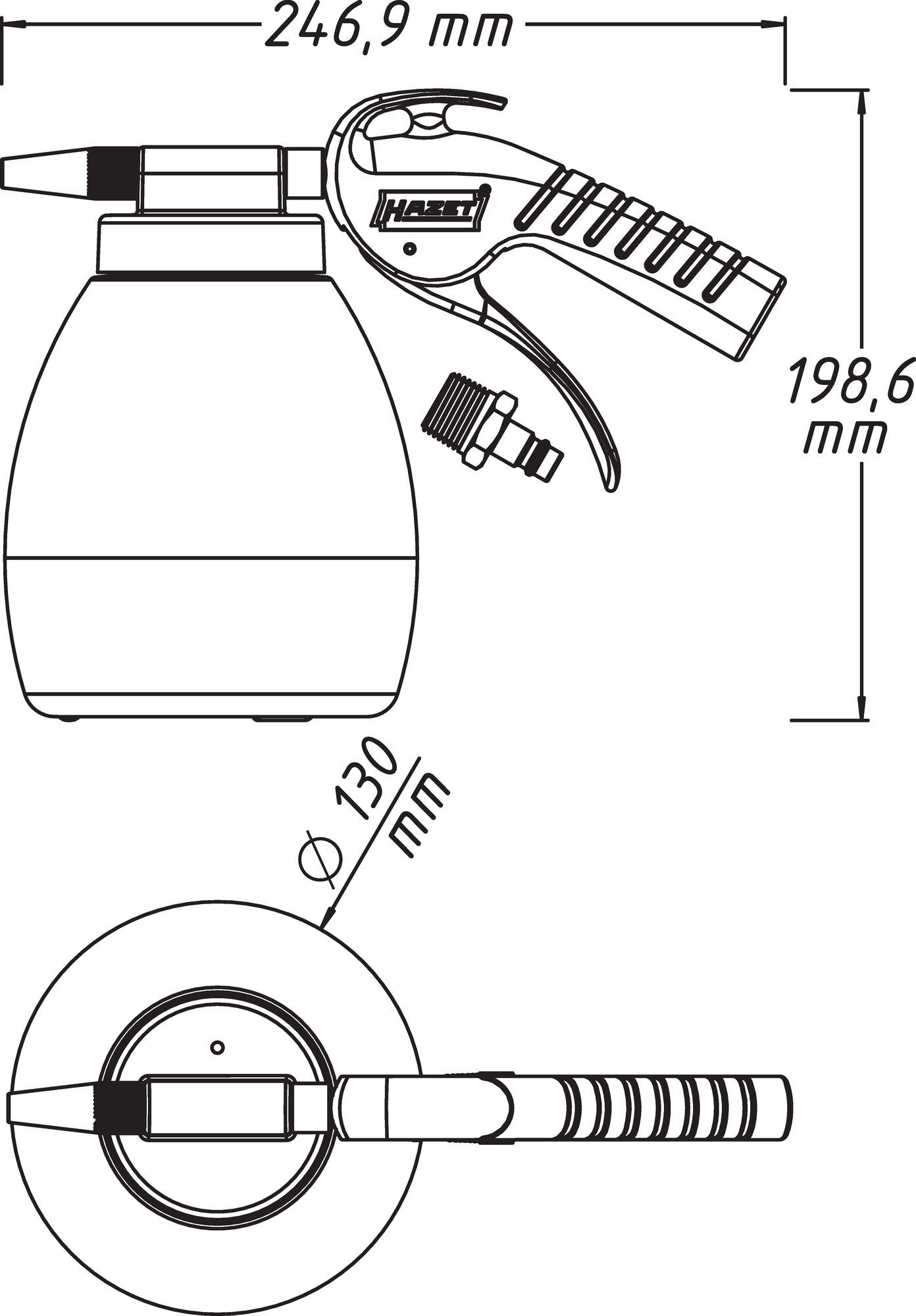 Pistola per sabbiatura a soda HAZET 9045P-1