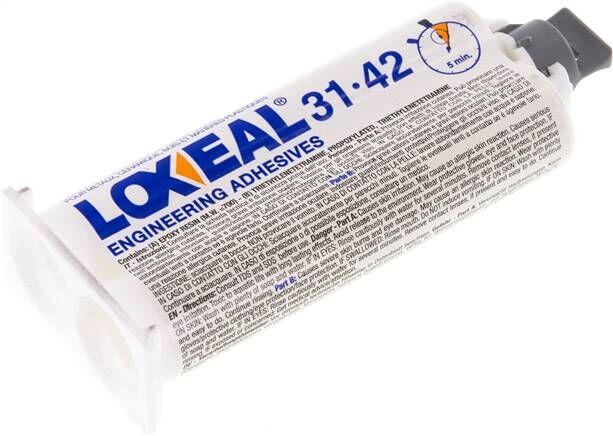 Adesivo bicomponente LOXEAL, doppia cartuccia da 50 ml (1:1, Sistema B), 31-42/50