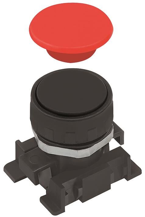 Druckknopf monostabil mit roter und schwarzer Scheibe DK-M 106444