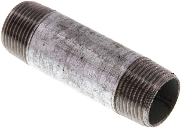 Nipplo doppio per tubi R 3/4"-80mm, tubo in acciaio ST 37 zincato
