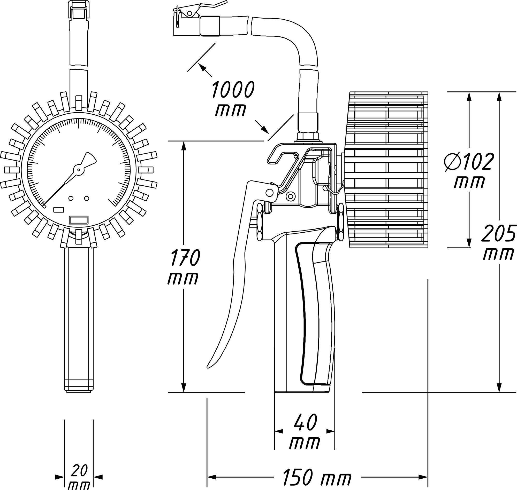 Misuratore di gonfiaggio pneumatici HAZET - calibrato 9041G-1