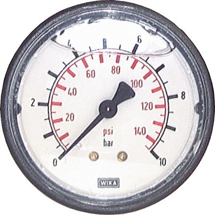 Manomètre à glycérine horizontal (KU/Ms), 63mm, 0 - 25 bar