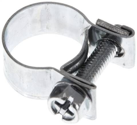 mini fascetta stringitubo da 9 mm, 13 - 15 mm, acciaio zincato (W1)