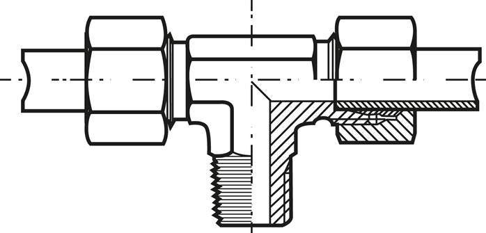 T-Schneidringverschraubung R 3/8"-10 S (M18x1,5), Stahl verzinkt