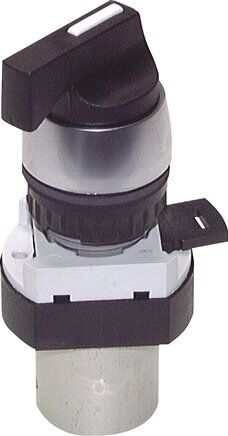 vanne à sélecteur rotatif 3/2 voies, noire (22,5mm), M5