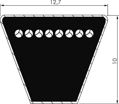 Schmalkeilriemen, DIN 7753/1, SPA 12,7x10, Ld=2.360mm