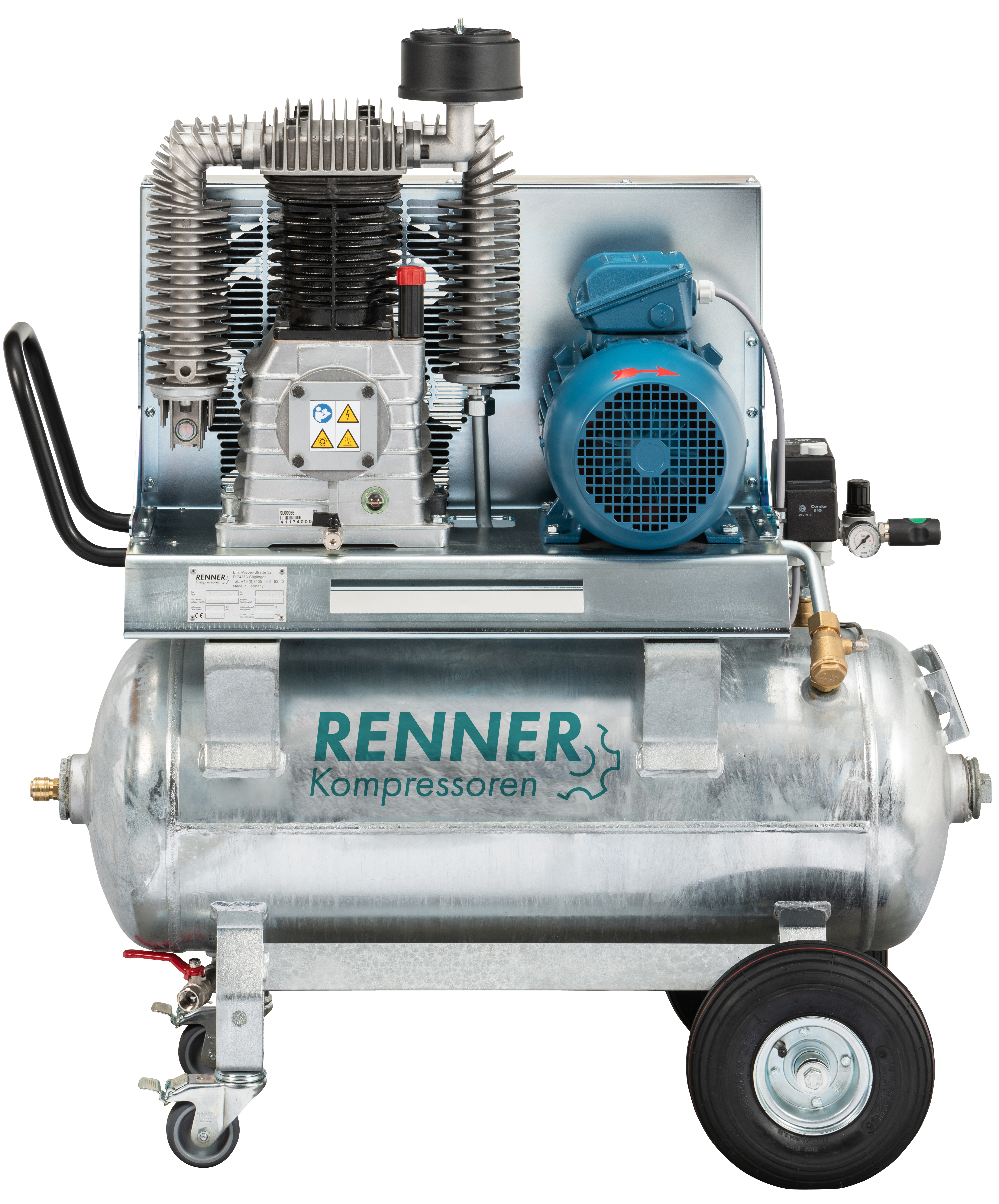 RENNER RIKO 700/90 fahrbarer Industrie-Kolbenkompressor 10 bar