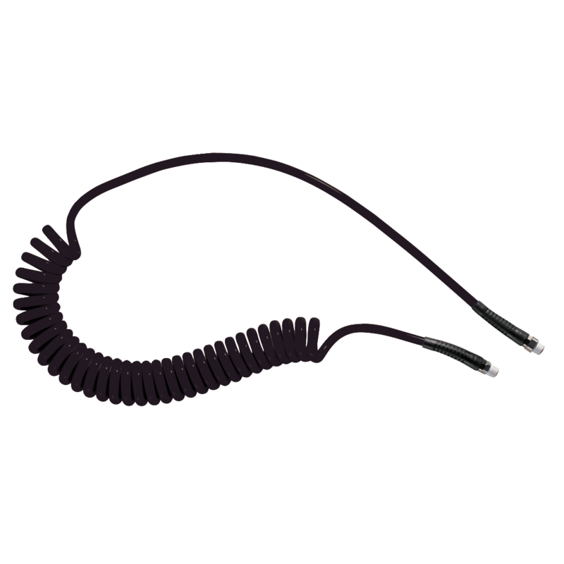 Polyurethan Spiralschläuche 6,5 x 10 mm - 6 m mit festem Gewindeanschluss und drehbarem Gewindeansch