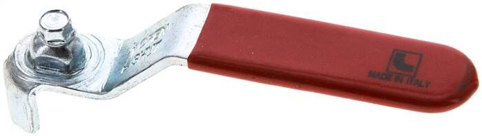 Kombigriff-rot, Größe 2, Flachstahl (Stahl verzinkt mit Kunststoffüberzug)