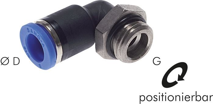 Connettore angolare push-in M 3-3mm, standard IQS