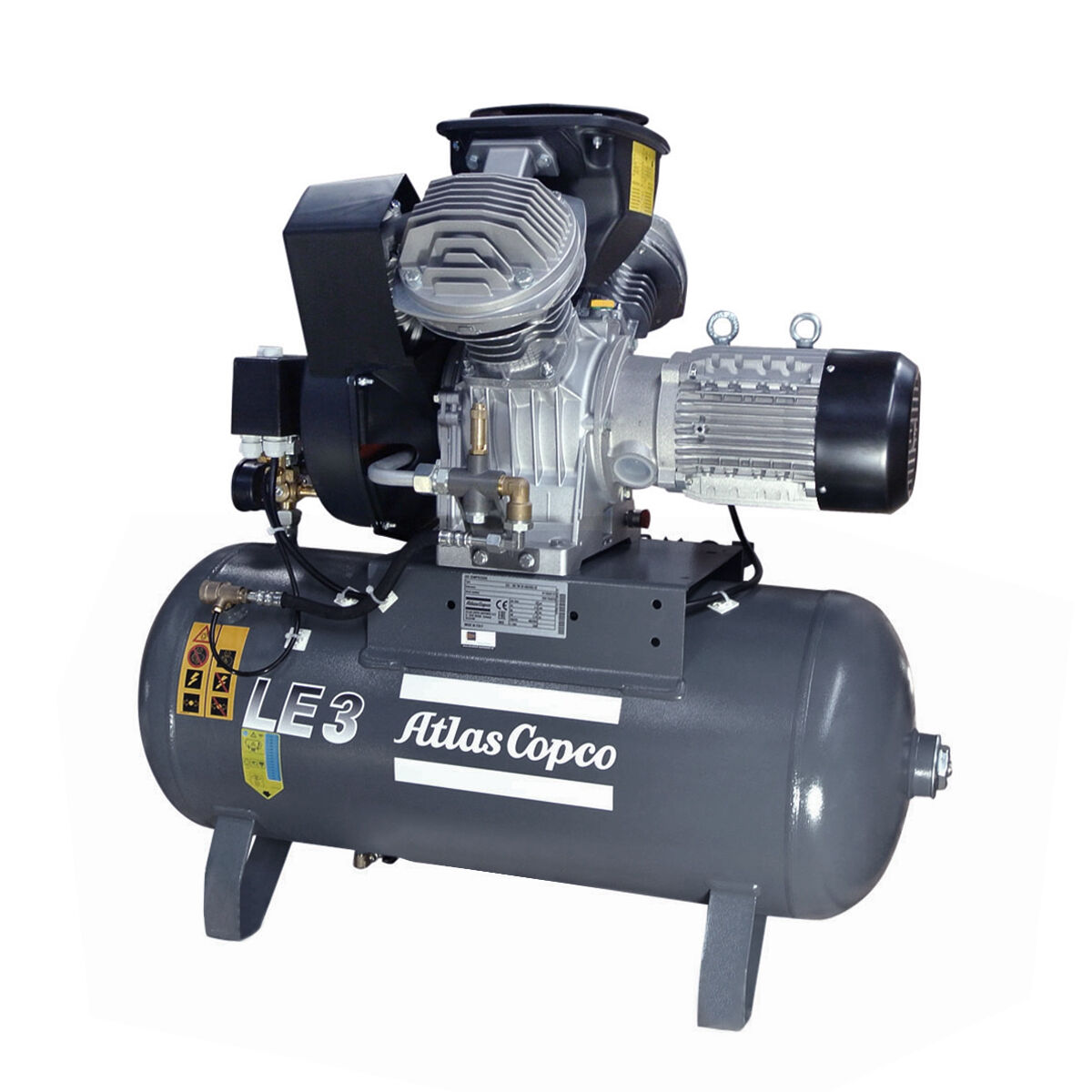 Atlas Copco Kolbenkompressor LE 3 - 10 S bar TM inkl. Behälter 90 L | Aussteller