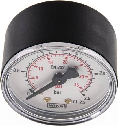 Manometer waagerecht (KU/Ms), 50mm, 0 - 2,5 bar, G 1/8"