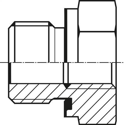 Riduttore idraulico G 1/2"(AG)-G 1/8"(IG), acciaio zincato, guarnizione in elastomero