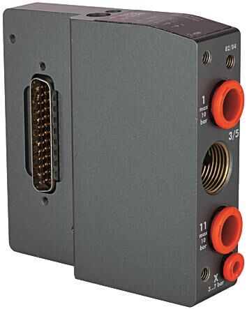 Piastra di ingresso per terminale di valvola HDM Standard, con aria di controllo interna / spina multipla 106670