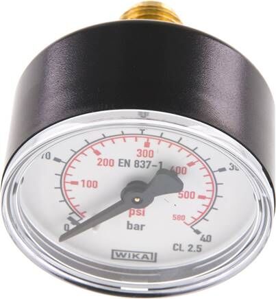 Manometer waagerecht (KU/Ms), 50mm, 0 - 40 bar, G 1/4"