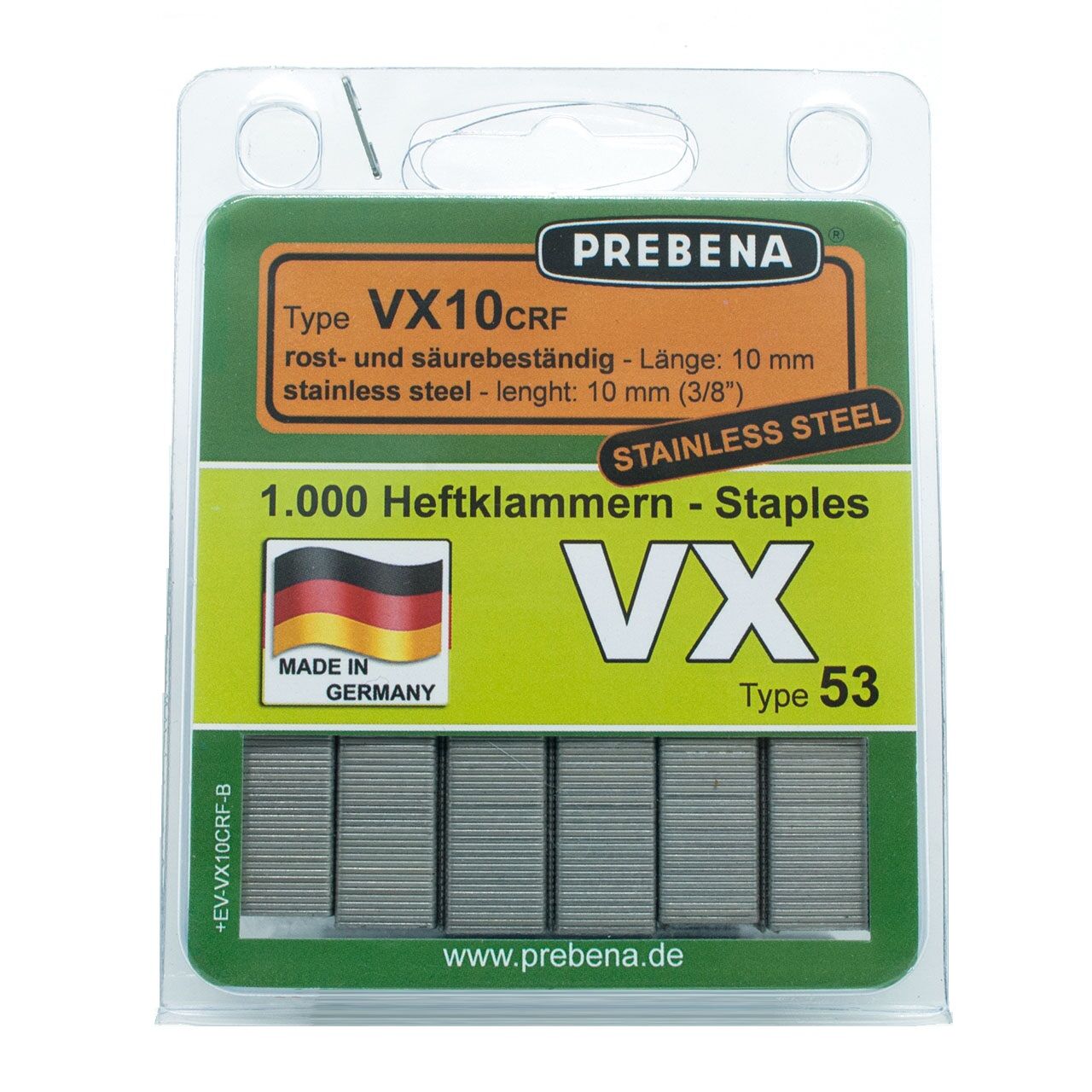 Punti metallici Prebena in blister VX10CRF-B
