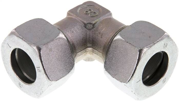 Raccordo ad anello di taglio a gomito 18 L (M26x1,5), acciaio zincato