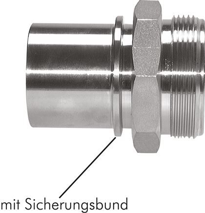 Gommino filettato, EN14420-5 G 1-1/2"-38 (1-1/2")mm, 1.4408
