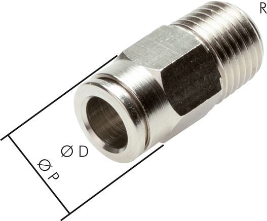 Connettore push-in diritto R 1/4"-12mm, IQS-MSV (standard)