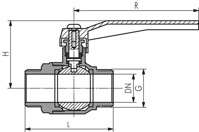 Vanne à bille en laiton, G 1-1/4" (mâle), -0,9 à 30bars