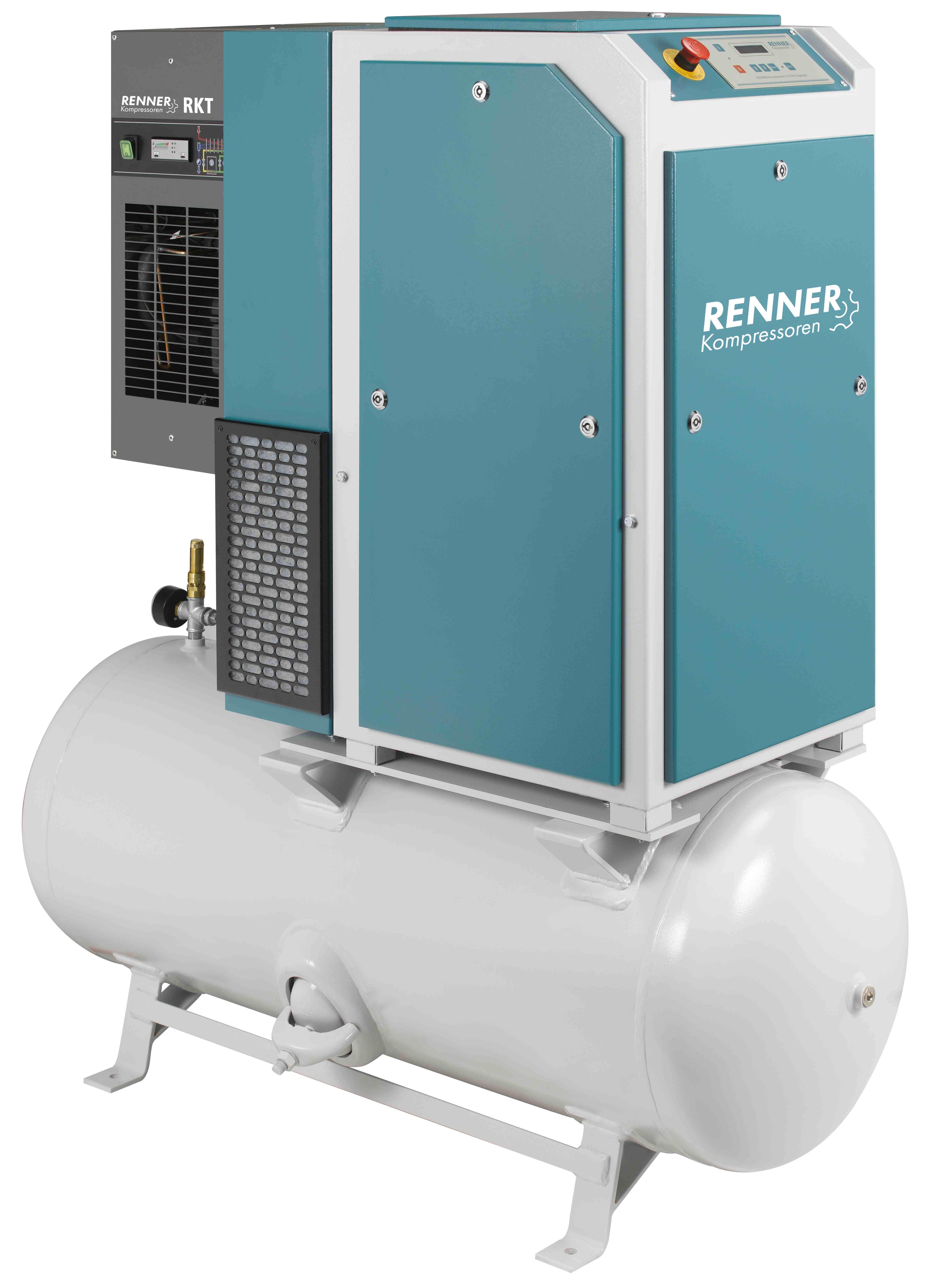 RENNER-Kompressor RSDKF-PRO 7,5 250 L Behälter inkl. Kältetrockner - frequenzgeregelte Schraube