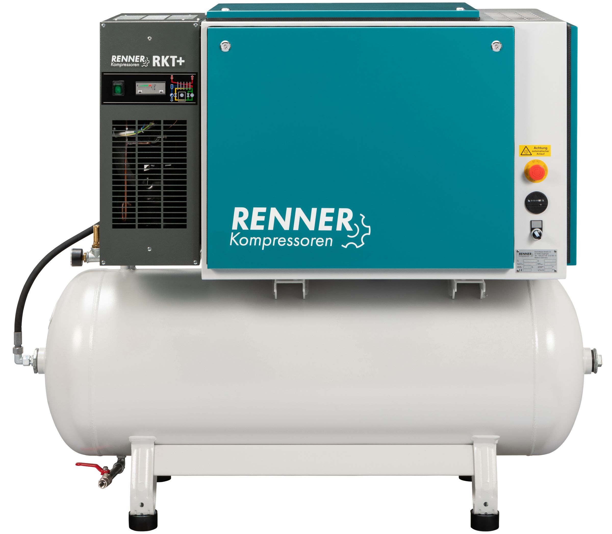 RENNER RIKO 960/270 ECN-S-KT Industrie-Kolbenkompressor 10 bar mit Kältetrockner und Schalldämmbox