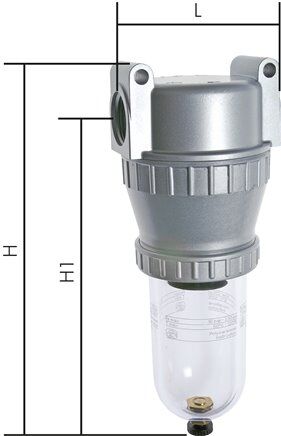 STANDARD-Filter, G 1-1/2", Standard 8, mit Schutzkorb, Kondensatablass automatisch