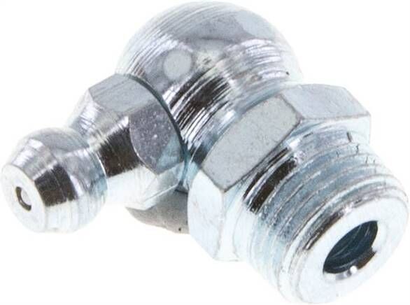 Ingrassatore conico a 90°, R 1/8", acciaio zincato (esagonale)