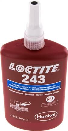 Frenafiletti anaerobico, Loctite, 250 ml, media resistenza