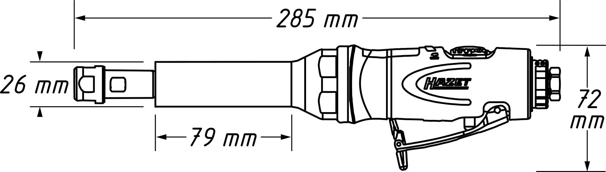 HAZET Smerigliatrice manuale - diritta - lunga 9032LG-1
