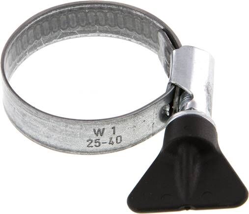 fascetta stringitubo 12mm 25 - 40mm, acciaio zincato (W1) (NORMA) con impugnatura ad alette
