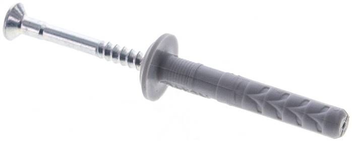Tassello per chiodi FISCHER 6x40, confezione da 100 pezzi, con bordo piatto (testa a fungo 13 mm)