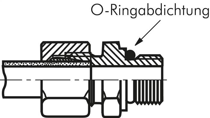 Gerade Schneidringverschr. UNF 3/4"-16-12 S (M20x1,5), Stahl verzinkt