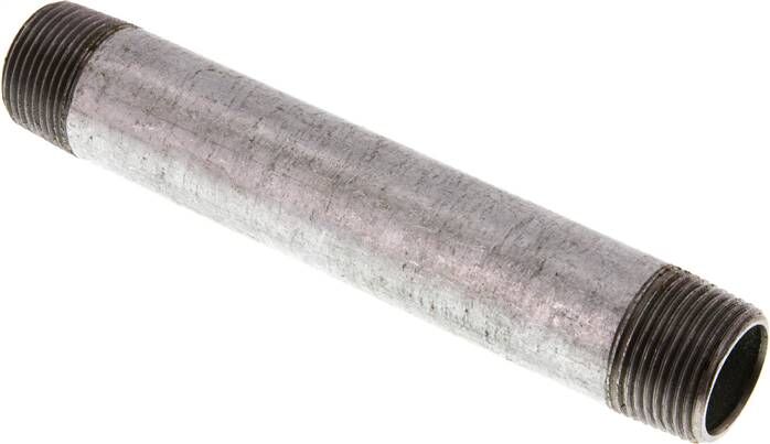 Nipplo doppio per tubi R 3/4"-150mm, tubo d'acciaio ST 37 zincato