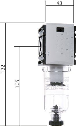 FUTURA Filter, G 1/4", Metallbehälter ohne Sichtrohr, Kondensatablass automatisch, Metallbehälter